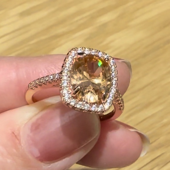 Jewelry - Stunning Natural MORGANITE Gemstone & Rose Gold Plated Fashion Duo Set NEW